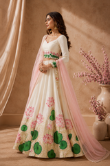 Lotus Ivory Handpaint Lehenga