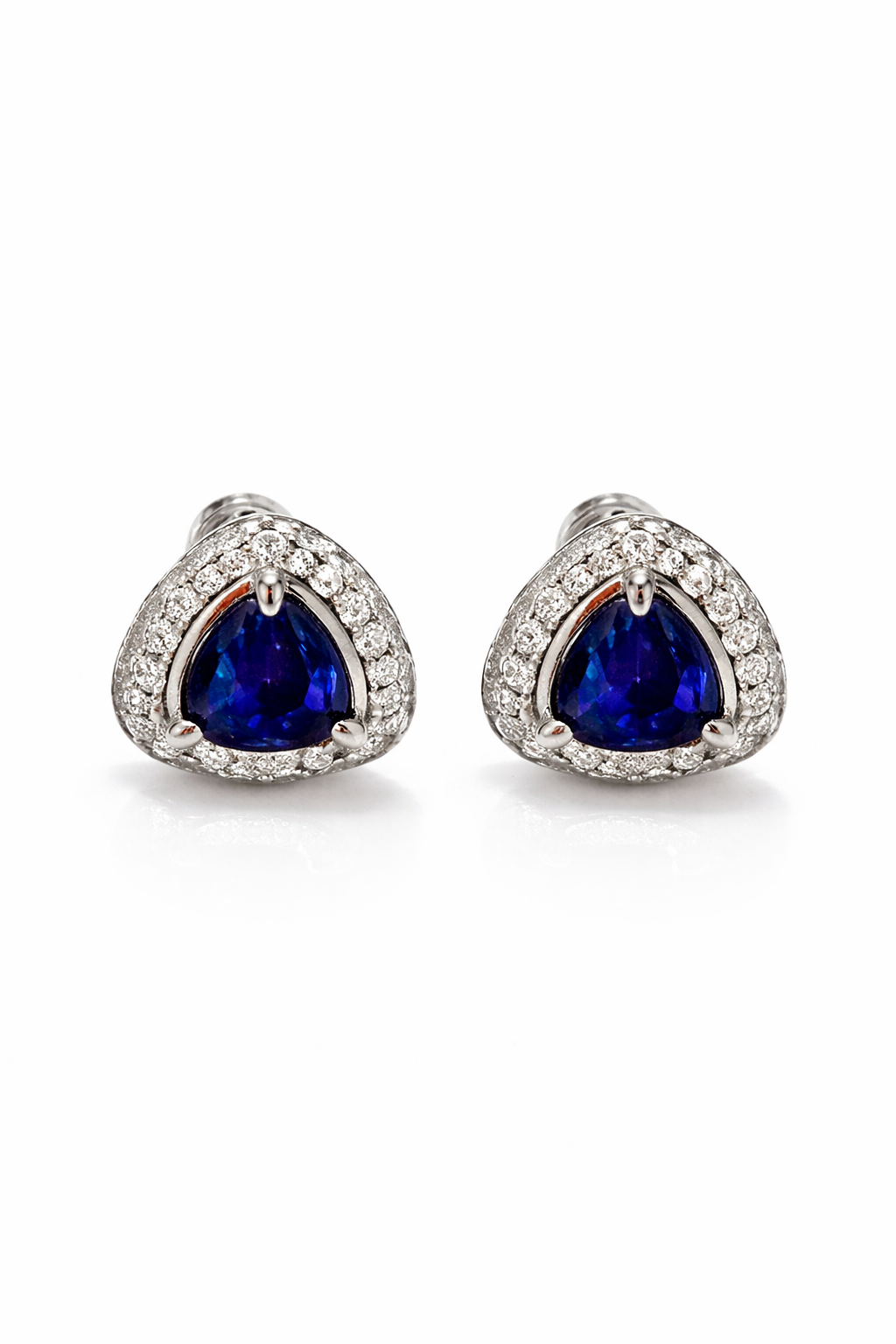 Sapphire Halo Stud Earrings