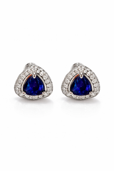 Sapphire Halo Stud Earrings
