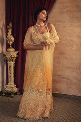 Butter Yellow Embroidered Lehenga Set