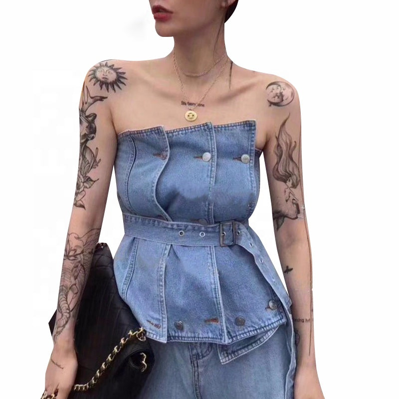 Denim Tube Top