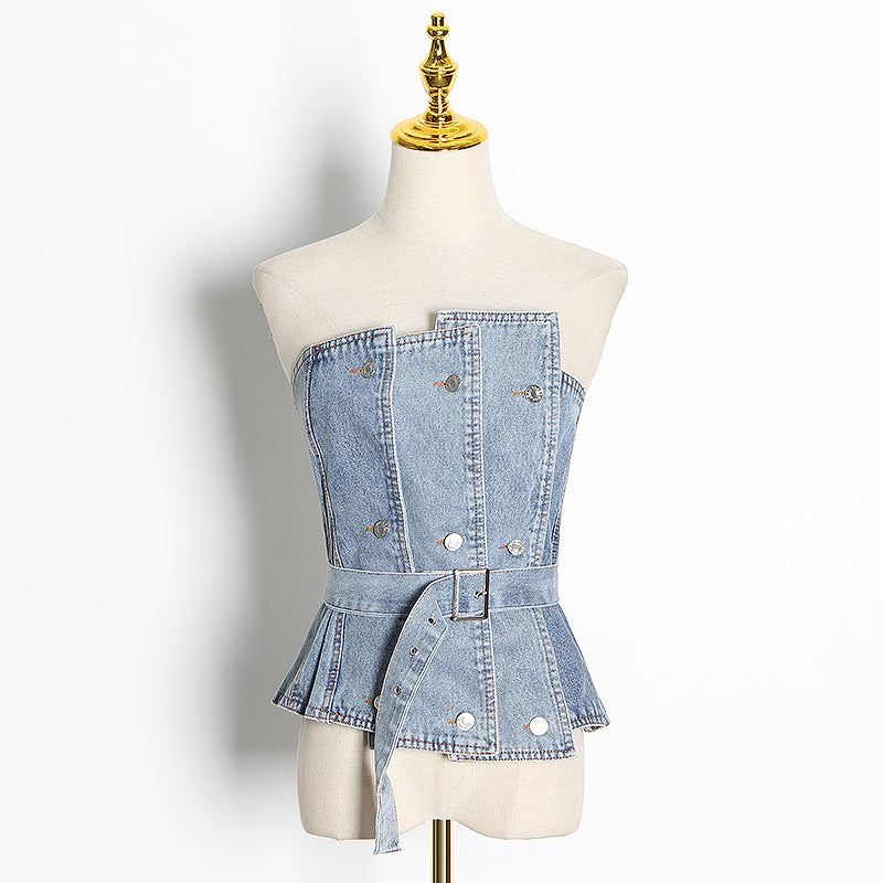 Denim Tube Top