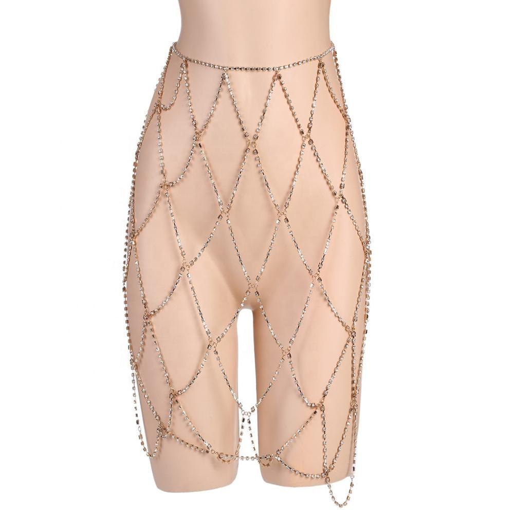 Luxurious Rhinestone Waist Chain
