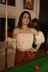 Embroidered Ruffle Crop Top