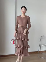 Pleated Ruffle Summer Dress