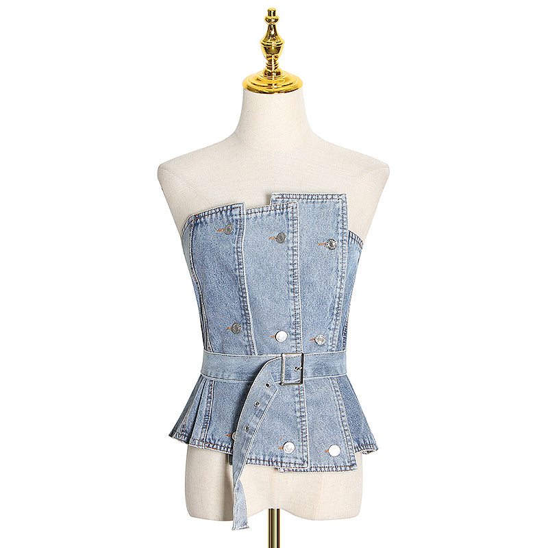Denim Tube Top