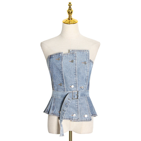 Denim Tube Top