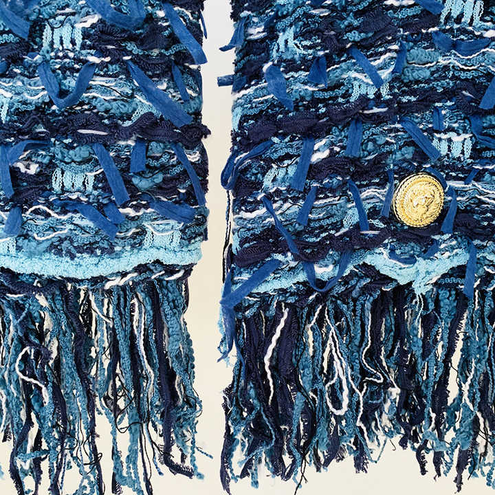 Denim Fringe Two Piece Set