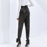 All Black Sequinned Puff Pants