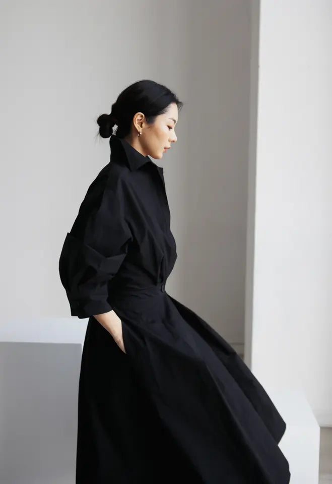 Straight Flow Shirt Dress