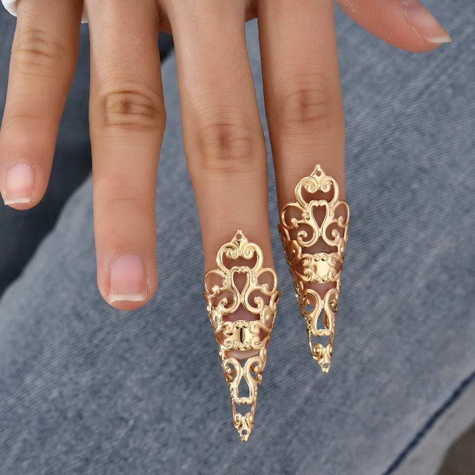 Carved Nail Rings