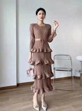 Pleated Ruffle Summer Dress