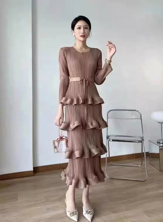 Pleated Ruffle Summer Dress