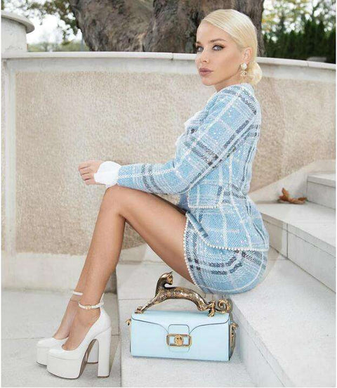 Amber Pearl Two Piece Blazer and Mini Skirt Set