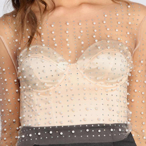 Pearl Mesh Top