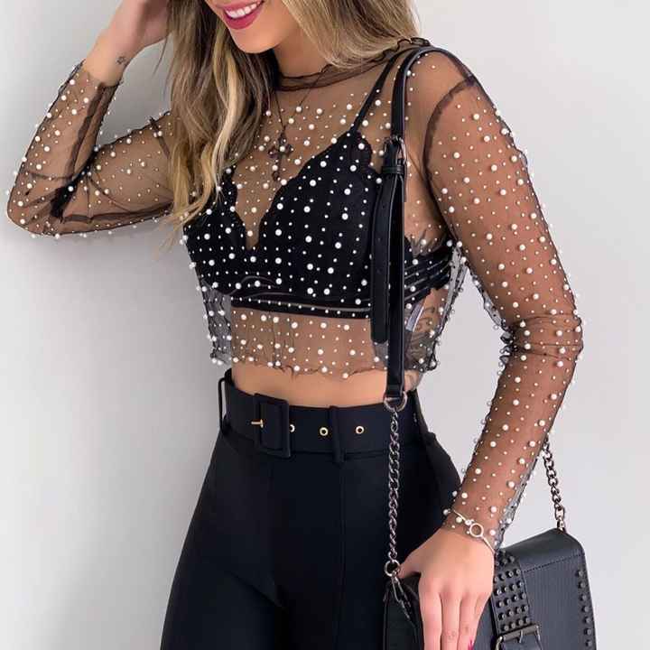 Pearl Mesh Top