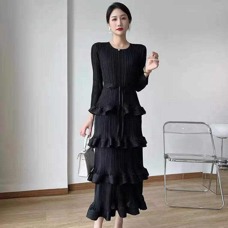 Pleated Ruffle Summer Dress