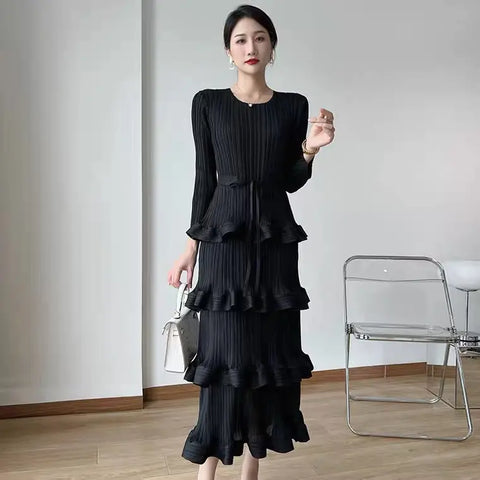 Pleated Ruffle Summer Dress