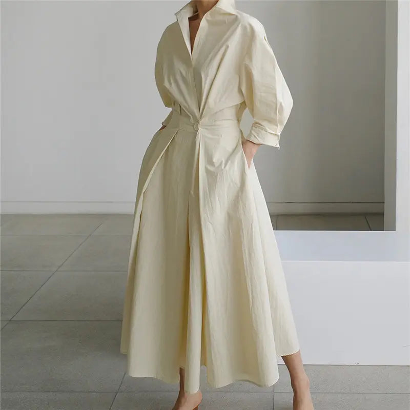 Straight Flow Shirt Dress