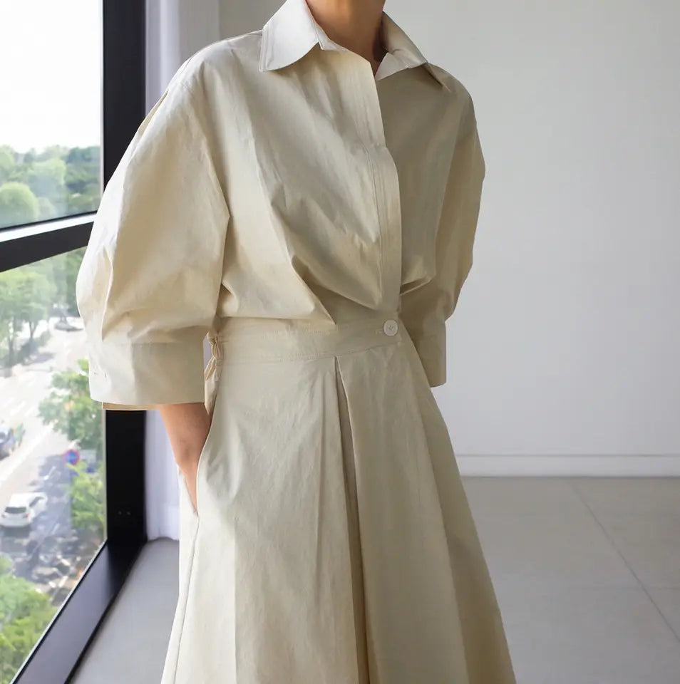 Straight Flow Shirt Dress