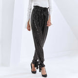 All Black Sequinned Puff Pants