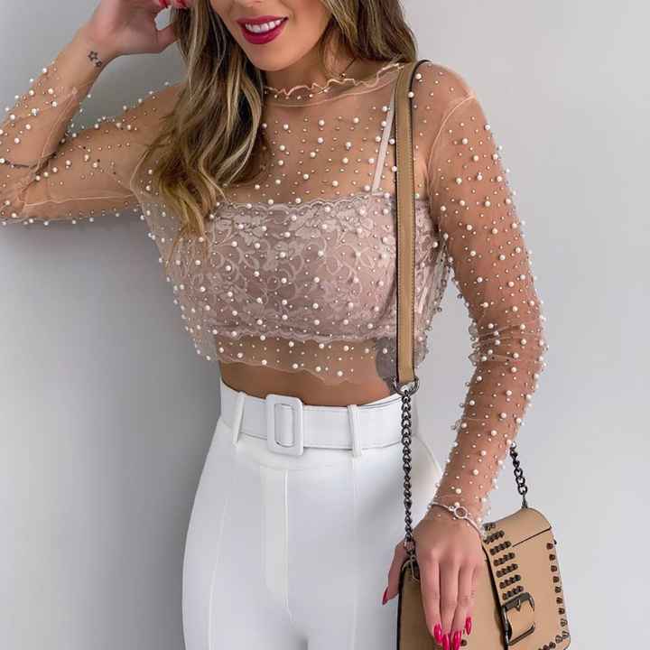 Pearl Mesh Top