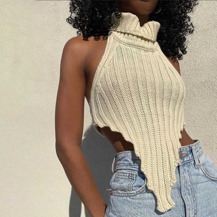 Snow Backless Sweater Top