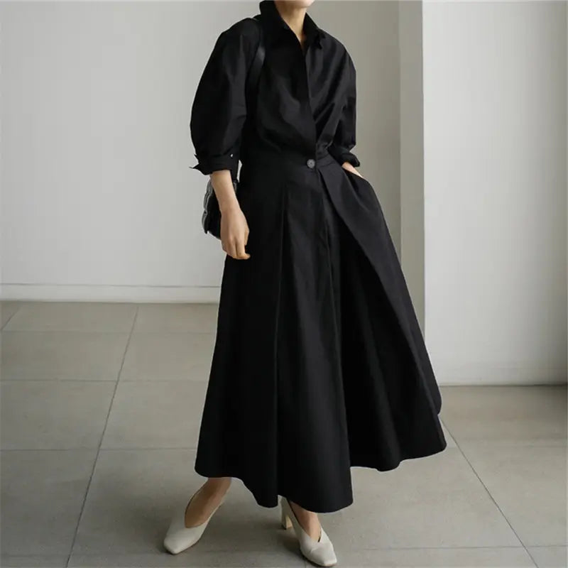 Straight Flow Shirt Dress
