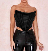 Fishbone Mesh Crop Top