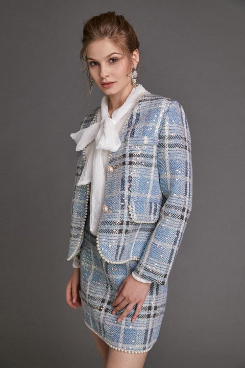 Amber Pearl Two Piece Blazer and Mini Skirt Set