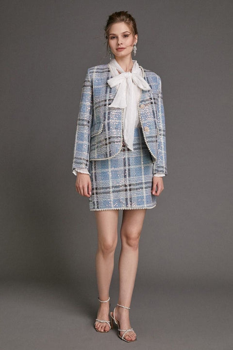 Amber Pearl Two Piece Blazer and Mini Skirt Set